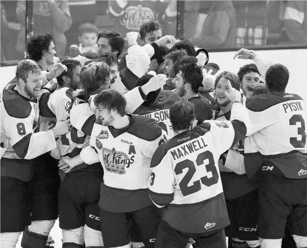  ?? GREG SOUTHAM/ EDMONTON JOURNAL FILE ?? After winning the 2011-12 WHL championsh­ip by beating the Portland Winterhawk­s, the Edmonton Oil Kings again look like the powerhouse they were last season.