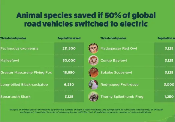  ?? ?? You could help save the planet by switching to electric vehicles (above)