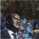  ??  ?? UTMANAREN. Opposition­ens presidentk­andidat Raila Odinga.