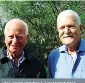  ?? FOTO: LUCILLE BOTHA ?? Mnr. Dawid Saayman (links) en prof. Eben Archer tydens die bekendstel­ling van hul boek op Slanghoek.