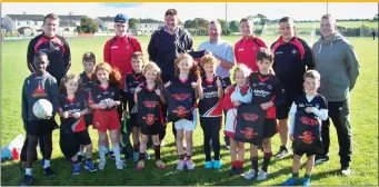 ??  ?? The last St. Mary’s Saturday morning session of the season took place last Saturday when the kids all received a boot bag and water bottle from the underage coaching program sponsor John Kent of John Kent Sports.