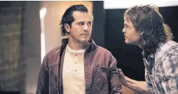  ?? COURTESY OF PARAMOUNT NETWORK ?? Jacob Vasquez, played by John Leguizamo, left, speaks to David Koresh, played by Taylor Kitsch in “Waco,” which was filmed in New Mexico.