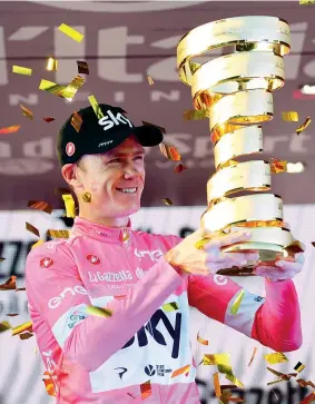  ?? (Reuters) ?? Tripla corona Chris Froome, 33 anni compiuti durante il Giro, ha vinto 4 Tour, 1 Vuelta