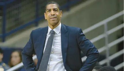  ?? JESSICA HILL/AP ?? In this Feb. 7, 2018, photo, Uconn head coach Kevin Ollie watches from the sideline during a game in Storrs. Ollie left his post with Overtime Elite, which he had held since 2021.