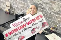  ??  ?? Support Wishaw woman Caroline Gordon has pledged to have some older people over for dinner over the festive period