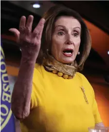  ?? GETTY IMAGES ?? CHECK YOUR SHOES: House Speaker Nancy Pelosi was back to insulting President Trump on Wednesday, but quickly changed tack and claimed she was concerned for his health.