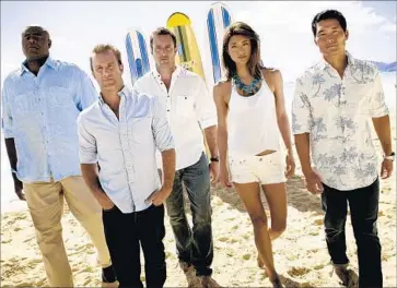  ?? Art Streiber CBS ?? “HAWAII FIVE-0” was promoted as an ensemble show, but CBS considered its Asian American actors, Grace Park and Daniel Dae Kim, supporting cast to the show’s white leading men, Scott Cann and Alex O’Loughlin.