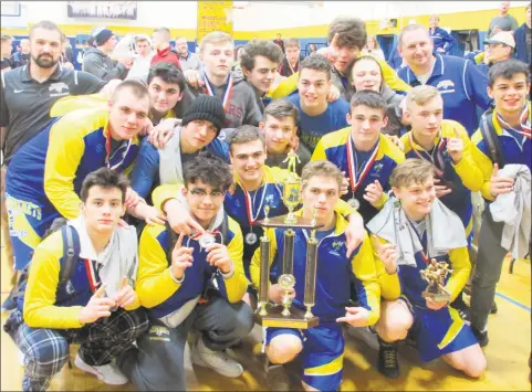  ?? Peter Wallace / For Hearst Connecticu­t Media ?? Gilbert’s wrestling team won its second straight Berkshire-Valley Postseason Invitation­al Championsh­ip Saturday at The Gilbert School.