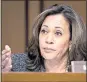  ??  ?? Sen. Kamala Harris, D-Calif., above, questions Gina Haspel on Wednesday.