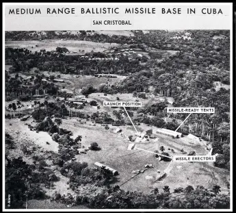  ??  ?? An American aerial photograph of a ballistic missile site on Cuba, October 1962