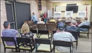  ?? (NWA Democrat-Gazette/Randy Moll) ?? Local residents and business owners attended an Oct. 26 meeting to hear of plans to renovate Gentry’s Main Street and make it a place where people will want to shop and spend time.
