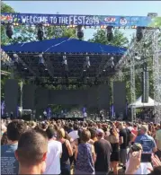  ?? ADAM DODD — THE NEWS-HERALD ?? Many of the musical acts recounted times in their own lives that they turned to Christian teachings or beliefs at The FEST, Aug. 4.