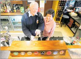  ??  ?? Des and Shirley McGregor at the Te Puke Hotel Bar in 2008 when the hotel celebrated its centenary.