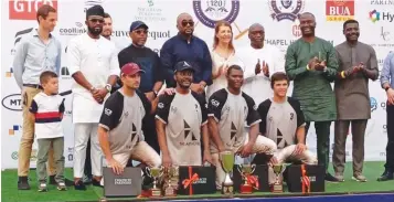  ?? ?? Players and officials of Art Hotel Shoreline polo team celebratin­g their Italian Ambassador­s Cup victory at the ongoing Lagos Internatio­nal Polo Tournament… on Friday.