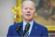  ?? EVAN VUCCI/AP FILE ?? President Joe Biden speaks about the February jobs report from the Roosevelt Room of the White House on Friday.