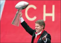  ?? ORLIN WAGNER — THE ASSOCIATED PRESS FILE ?? Kansas City Chiefs owner Clark Hunt holds the Super Bowl trophy during a rally in Kansas City, Mo., on Feb. 5, 2020. Hunt and Eagles owner Jeffrey Lurie have set the table for the recent success of their franchises.
