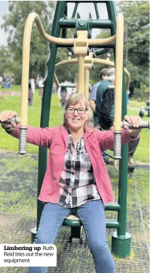  ??  ?? Limbering up Ruth Reid tries out the new equipment