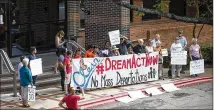  ?? NICK WAGNER / AMERICAN-STATESMAN 2017 ?? Protesters gather in support of the DREAM Act outside the Austin office of Texas Rep. Michael McCaul in October. Polls show most Americans favor DACA assimilati­on.