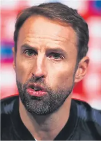  ?? Picture: Getty. ?? Gareth Southgate addresses the media ahead of tomorrow’s winner-takes-all clash with Croatia – who beat England in the World Cup semi-finals in July – at Wembley.