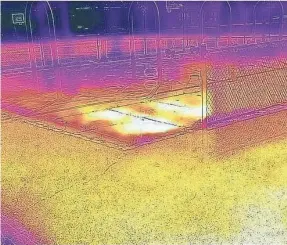  ?? PROVIDED BY BRIANNA RODRIGUEZ ?? Brighter spots indicate greater heat intensity in this thermal image Rodriguez took of her elementary school’s playground in the Nodine Hill neighborho­od of Yonkers. The surface temperatur­e reached 127 degrees.