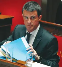  ?? (Reuters) ?? FRENCH PRIME MINISTER Manuel Valls answers questions to the government at the National Assembly in Paris last Wednesday.