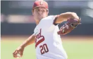  ?? Rebecca S. Gratz / Associated Press ?? Stanford’s Brendan Beck struck out 37 batters in four postseason appearance­s for the Cardinal.