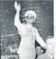  ?? Picture: GETTY IMAGES ?? POPULAR: The king was given a rousing three-band tickertape welcome to New York City in 1960