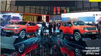  ??  ?? Renegade and Compass showed off PHEV tech