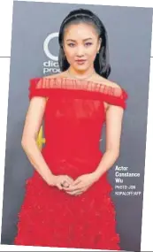  ?? PHOTO: JON KOPALOFF/AFP ?? Actor Constance Wu