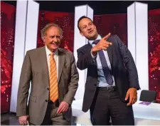  ??  ?? Vincent Browne’s last TV3 show, with Taoiseach Leo Varadkar