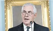  ?? SUSAN WALSH/AP ?? Secretary of State Rex Tillerson told outgoing interns that “Racism is evil.