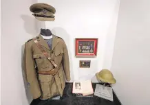  ?? LYLE ASPINALL ?? Mementoes of Frederick George Scott are on display inside the Military Museums as part of the War Stories: 1917 exhibit.