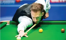  ??  ?? Judd Trump during his 13-11 victory over China’s Yan Bingtao at the Crucible. The reigning world champion was far from his best but held on to reach the last eight. Photograph: Benjamin Mole/WST/Shuttersto­ck