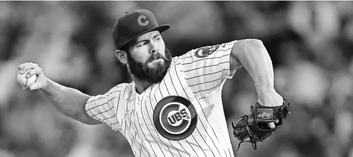  ?? JERRY LAI, USA TODAY SPORTS ?? National League Cy Young Award winner Jake Arrieta leads a Cubs rotation that features not only an elite top trio but also strong fourth and fifth starters.