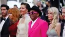  ??  ?? Spike Lee, jury president of the 74th Cannes Film Festival, and jury members (from left) Jessica Hausner, Melanie Laurent, Maggie Gyllenhaal, Mylene Farmer and Tahar Rahim