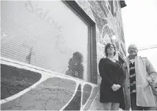  ?? KAYLE NEIS ?? Jessi Shaw, left, and Croft Harlingten stand outside Salon Rojo’s new location at 226C Avenue C South in Saskatoon.