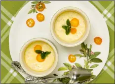  ?? NICK KOON - ORANGE COUNTY REGISTER ?? Kumquat Spiked Custard can be garnished with candied Kumquat slices.