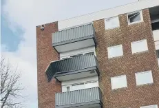  ?? ?? The balcony was damaged at this flat in Silverdale Road