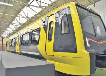  ??  ?? A mock-up of one of the Swiss-made Stadler trains coming to the Merseyrail network by 2020 that can be viewed by the public