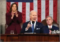  ?? JACQUELYN MARTIN, POOL — GETTY IMAGES ?? President Joe Biden called on Congress to provide privacy protection­s for Americans during his State of the Union address Tuesday.