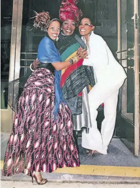  ??  ?? Rita Marley (centre) with daughter Sharon (right) and grad daughter Donisha Prendegast