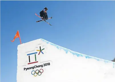  ?? Pictures: Getty/Kim Cessford. ?? Izzy Atkin, who picked up Britain’s first ever Olympic skiing medal, competes during the Freestyle Skiing Ladies’ Ski Slopestyle final.