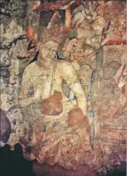  ??  ?? The famous Padmapani painting (left) inside cave number one at Ajanta shows the Bodhisattv­a in a meditative state.