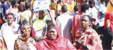  ?? Agence France-presse ?? ↑
Protesters march outside the UN mission in Khartoum on Saturday.