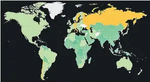  ?? ?? The yellow zones posted negative growth. The greener the better. Turkey is between 3% and 6% https://www.imf.org/external/datamapper/NGDP_RPCH@WEO/OEMDC/ADVEC/WEOWORLD