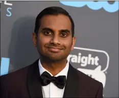  ??  ?? In Jan. 11 file photo, Aziz Ansari arrives at the 23rd annual Critics’ Choice Awards at the Barker Hangar in Santa Monica. PhoTo BY JorDAn sTrAuss/InVIsIon/AP