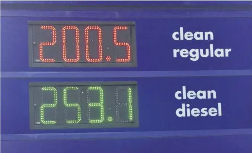  ?? SALTWIRE NETWORK ?? The price of gas spiked to record levels in Nova Scotia on Friday.