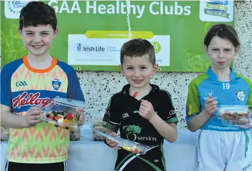  ??  ?? Zak Durcan, Flacka Regan and Emma Horkan and, right, Caoimhe Donoghue at the Healthy Club launch at Curry GAA Club.
