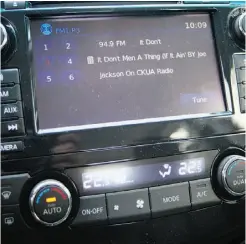  ?? Tim Yip/ Edmonton Journal ?? The redesigned Altima’s centrestac­k includes a navigation system and controls for audio and HVAC systems — all impressive­ly legible and simple to use.
