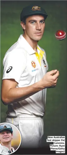  ?? ?? New Australian Test skipper Pat Cummins. Picture: Ryan Pierse/getty Images)